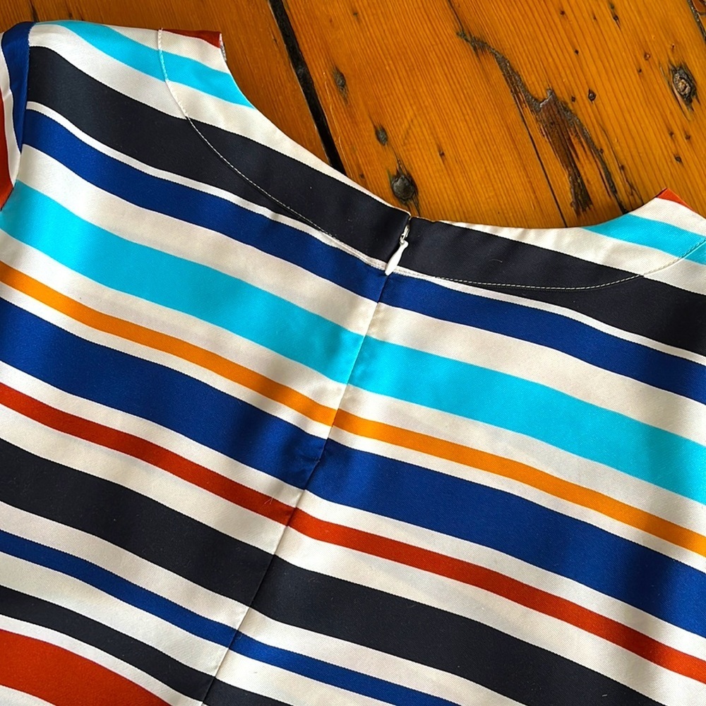 J.Crew Collection Women’s Silk Colorful Striped Top Size 8–Limited Edition - Picture 7 of 8